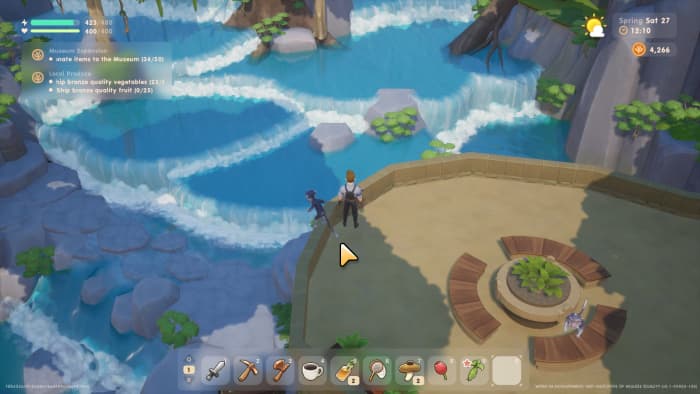 Just hanging out and watching the waterfalls with my monkey buddies. When I'm not buying O.G. farmer hats from their shop.