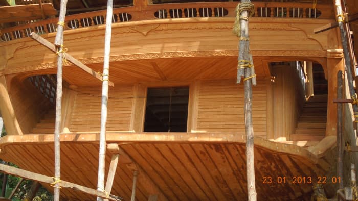 A different view of an Uru; observe the craftsmanship on Teak by the masters