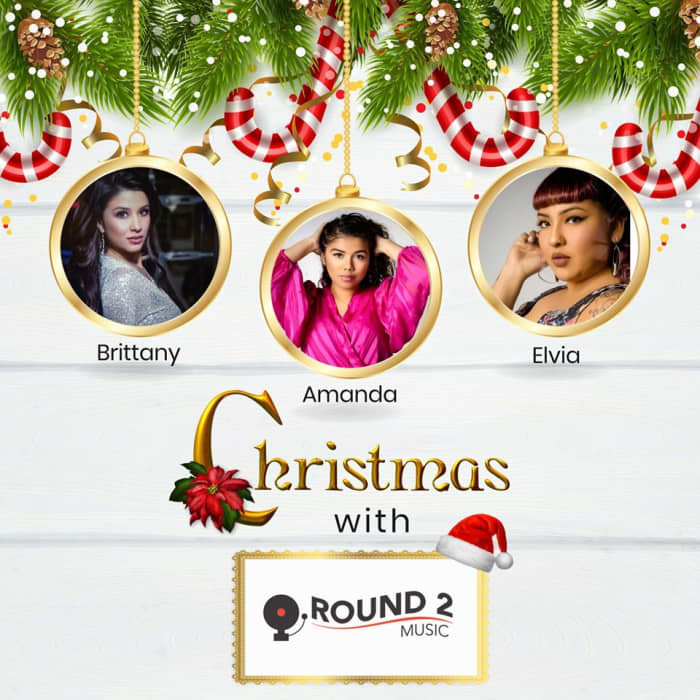 A Christmas album with the three ladies of Round 2 Music. Pictured with Elvia are singers, Brittany Nicole and Amanda Rivera