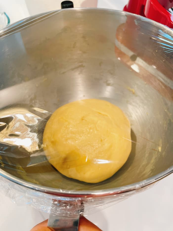 Transfer the dough to a greased large bowl. Cover with cling wrap and let it sit for 90 minutes or until it doubles in size.