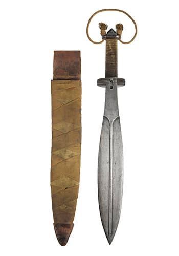 Photo, from https://royalarmouries.org/stories/our-collection/object-of-the-month-for-september-welsh-knife-of-the-9th-battalion-royal-welch-fusiliers/