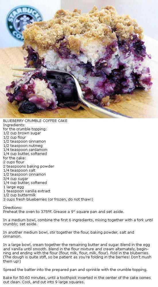 Scrumptious blueberry crumble coffee cake