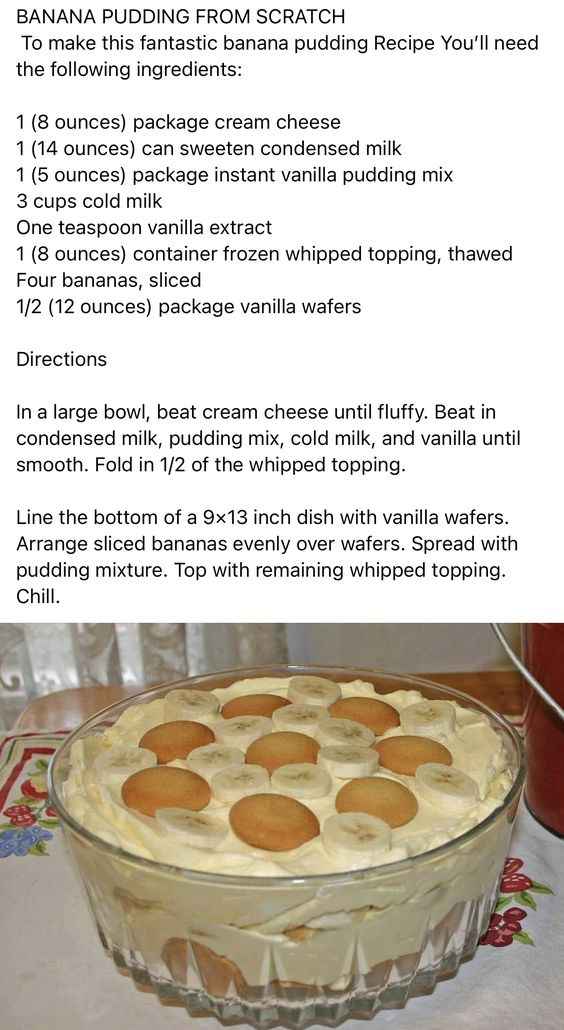 Delicious banana pudding, perfect holiday dessert