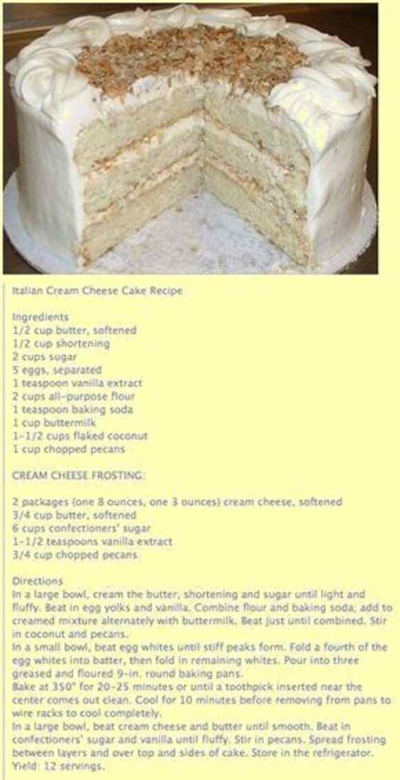 Delicious Italian cream cheese cake delight