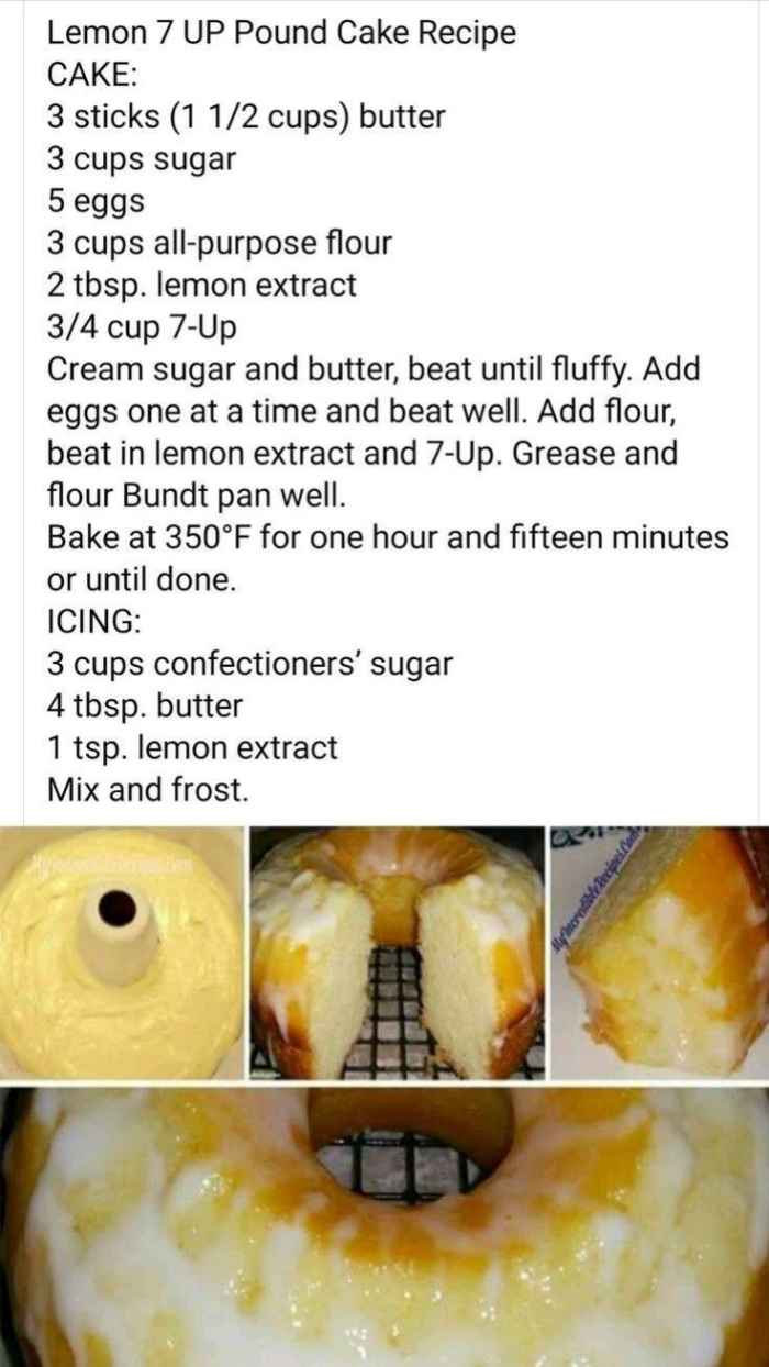 Moist lemon 7-Up pound cake treat