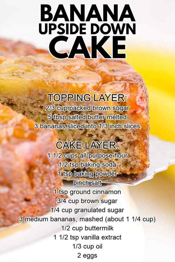 Delicious banana upside down cake treat