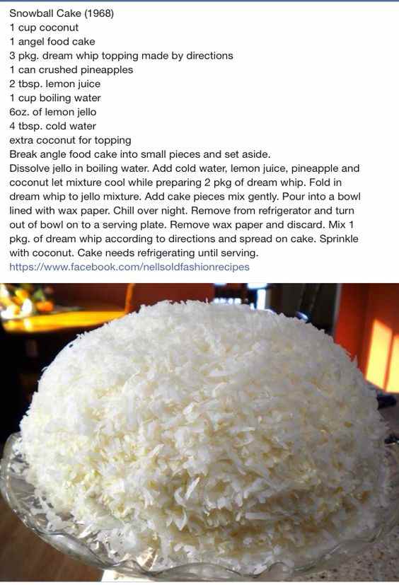 Fluffy snowball cake with coconut topping