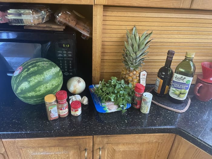 Pineapple Cilantro Poulet Basquaise With Watermelon Recipe - Delishably