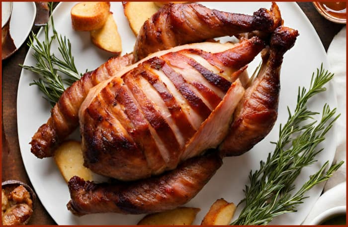 Bacon-Wrapped Roasted Turkey Recipe for Thanksgiving - Delishably