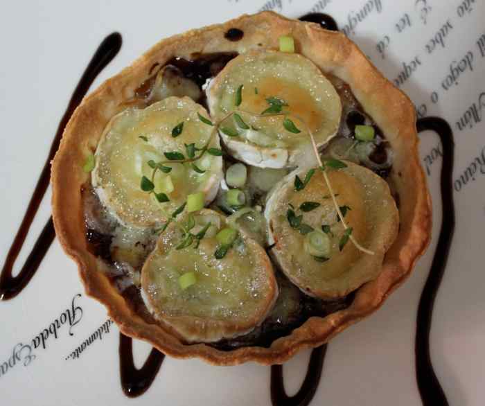 Goats Cheese and Onion Chutney Tart Recipe Suitable for Vegetarians