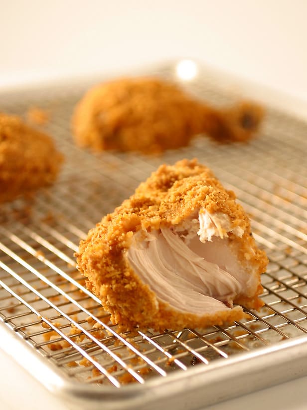Crisp, flavorful breading, juicy, tender meat—this oven fried chicken recipe will quickly become a family favorite. Quick, easy and delicious—what's not to love?