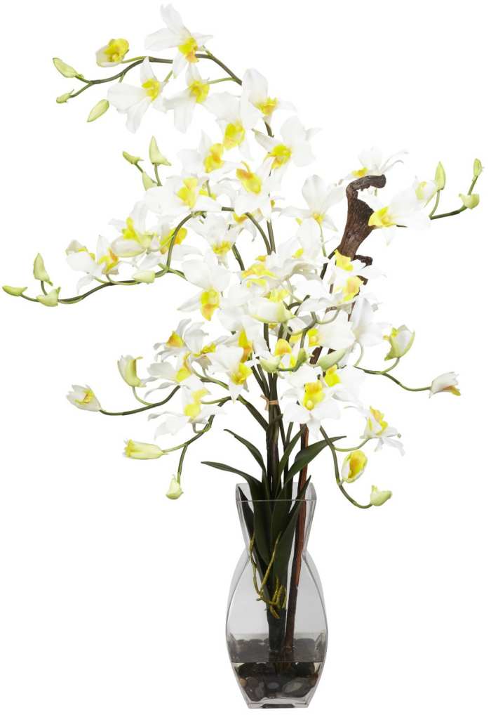 At QualitySilkPlants.com we carry a full line of silk flower arrangements that are set in artificial water to give them the fresh cut look. One of the largest selections of silk flower arrangements set in acrylic water is found here.