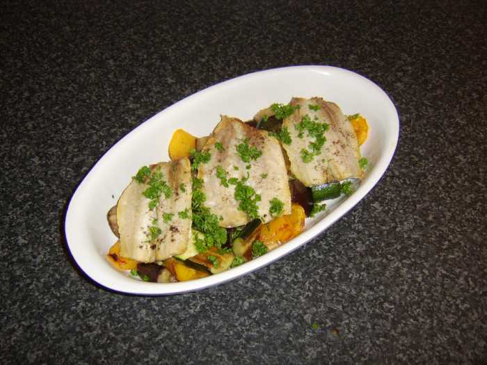 Grilled sardine fillets on roasted Mediterranean vegetables is just one of the recipes you will find further down this page