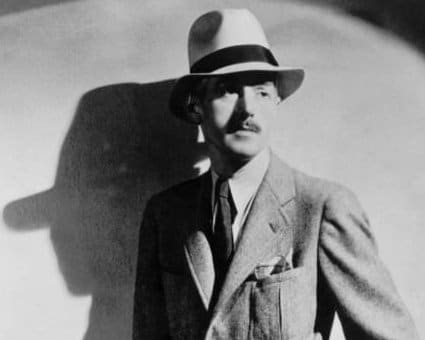 Photo portrait of American author Dashiell Hammett used for the first-edition dust jacket of his fifth and final novel, The Thin Man.