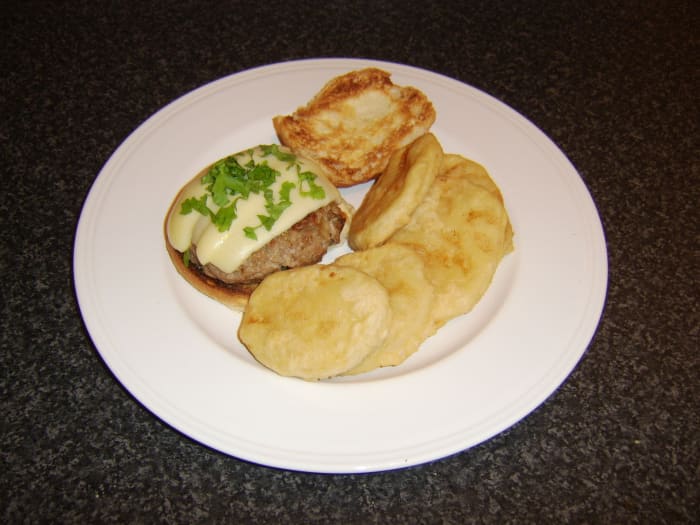 Fritters with your burger, sir/madam? This turkey, sage and onion burger with fritters recipe is a delicious variation on burgers and fries.