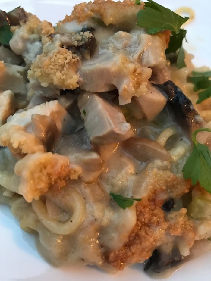 Rich, comforting, and satisfying, this turkey tetrazzini recipe is the perfect use for your leftover turkey. A gorgeous creamy sauce cloaks mushrooms, turkey and pasta for fabulous results!