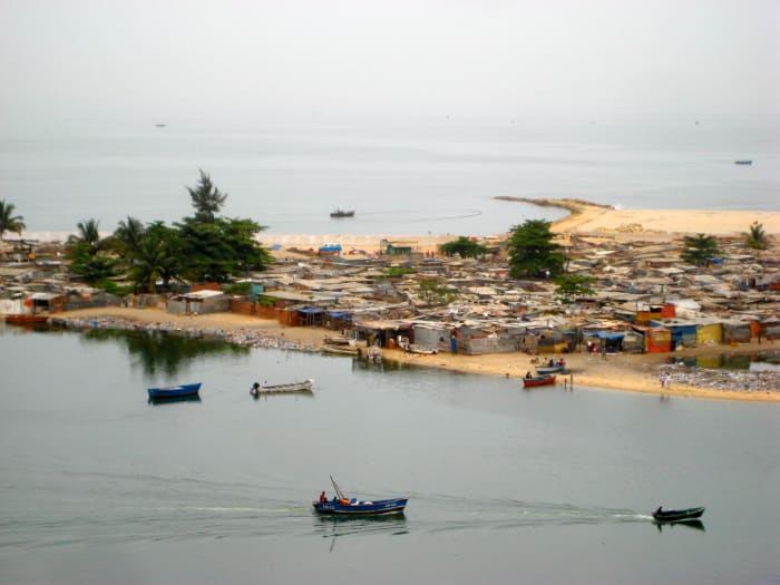 This is the view from my hotel in Luanda. See the little strip of land across the water? There are little homes there which people take boats to get to daily and some even walk across since it's shallow