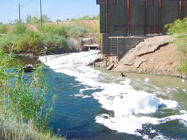 Similar to the Rio Grande River, raw sewage and industrial waste makes its way along the New River from Mexico to California.