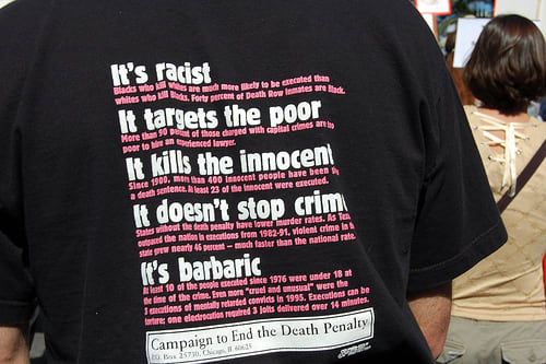 Many arguments are made against the death penalty. One of them is that the death penalty should be abolished because it's possible that innocent people may be executed.