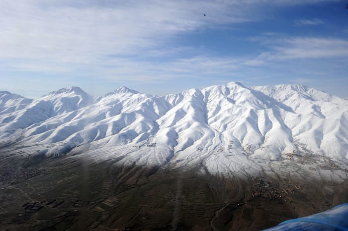 Snow covered mountains in Ghazni, Afghanistan