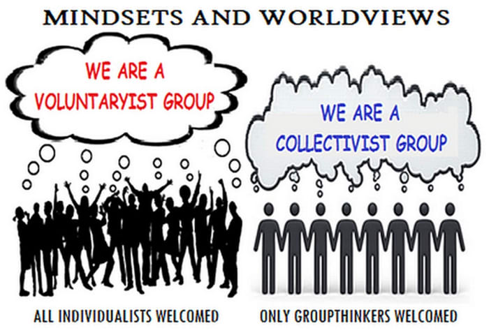 Collectivism, noun, the practice or principle of giving a group priority over each individual in it. -- Oxford Dictionary