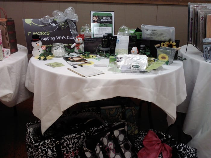 Here is my display at the Sunflower Paddle Party in January 2012. An opportunity to network and showcase products make paddle parties a great way to get new customers!