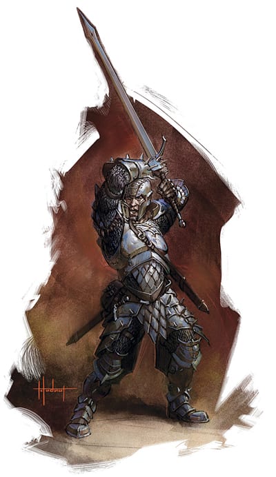 Regdar always paled in comparison to Tordek in 3E, but he returns to challenge Valeros for the title of "most un-interesting iconic."