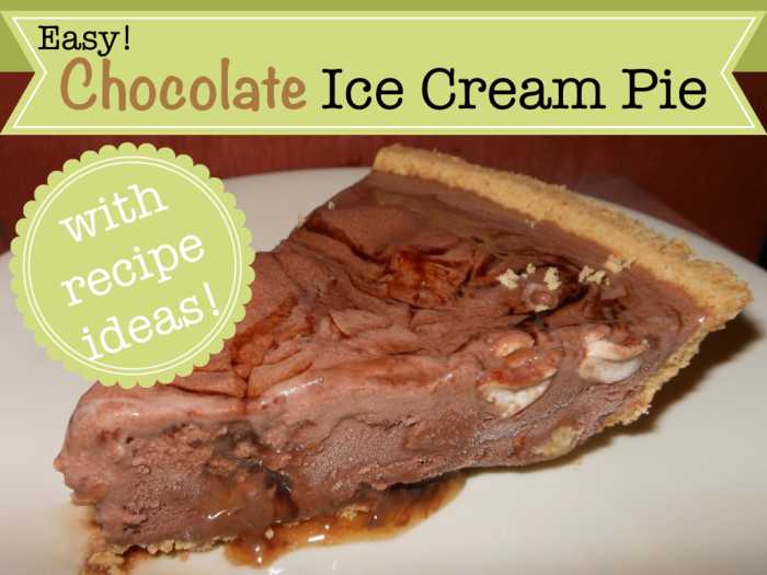 EASY Chocolate Ice Cream Pie Recipe! Includes flavor variations. How about adding a bit of Kahlua or Baileys? Yum!