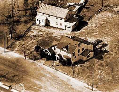 The Newbridge Inn from the air. The building closest to the road was the Restaurant/Bar. The building in the back was the owner's home. Photo by Paul Dame. Used with permission.