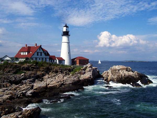 The Portland Head Light is actually located just outside the city of Portland in Cape Elizabeth. It is one of the most photographed lighthouses in America.