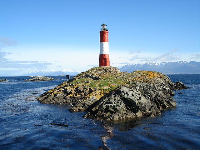 The Les Éclaireurs lighthouse in Argentina. This is one of South America's most famous lighthouses and has often been mistaken as Jules Verne's "Lighthouse at the End of the World."
