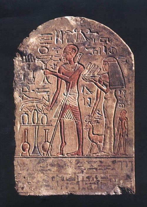 This ancient Egyptian stele shows a man with a shriveled leg and foot positioned as they would be if polio destroyed motor nerves.