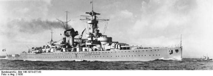 WW2: Lutzow, One of Two German Heavy Cruisers in the Oslo Group (originally designated the pocket battleship "Deutschland").