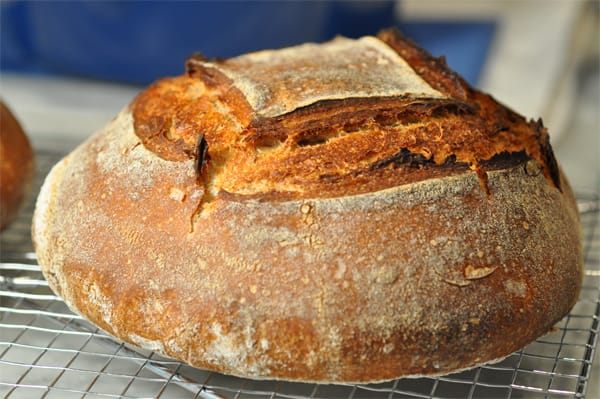 One of the first of my home-baked sourdough loaf done around Aug 2012. Not perfect but delicious.