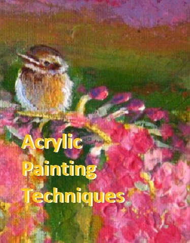 Perched, Acrylic painting (detail) I used a combination of techniques in this painting: impasto, painting knife, glazing.
