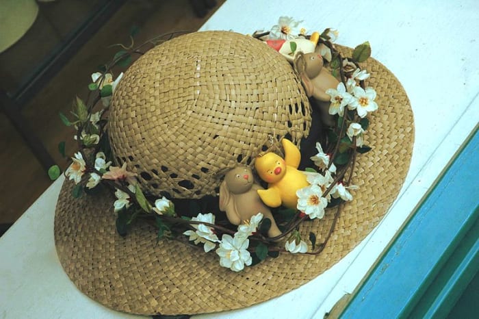 A simple Easter Bonnet. Let your imagination run wild and then enter your creation in an Easter Bonnet parade.