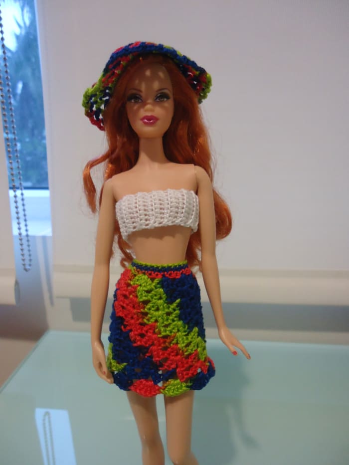 This picture has Barbie wearing my favorite hat to crochet. Unfortunately, this is not my pattern, so I cannot share it.