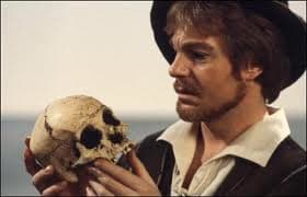 Hamlet doesn't study any skulls during his famous soliloquy but both incidents in the play highlight Hamlet's concern with death.