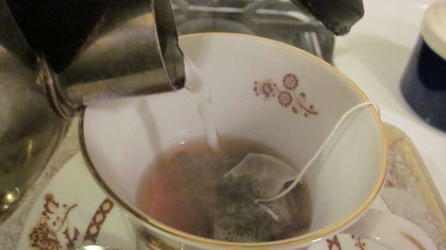 Pouring the water while boiling hot is the first step to a perfect cup of tea. See complete steps below.