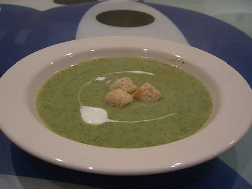 This cream of broccoli soup might cost you $6 per bowl to make. Cream is jacked, cheese is jacked, and broccoli is too, to a lesser extent.