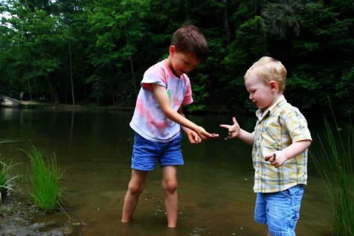 The author's son (right) had a severe expressive language delay and articulation disorder as a preschooler.