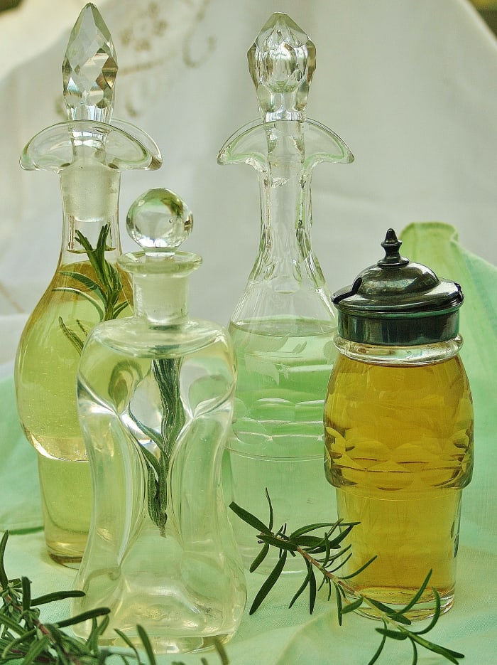 For easy one-of-a-kind gifts, store herb-infused oils, vinegars, astringents & liquid soaps in pretty bottles from the flea market or local junk shop.