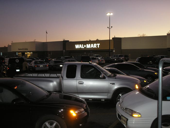 A typical Wal-Mart Supercenter in Orangeburg, South Carolina. All marketers love the idea of full parking lots of customers who are ready and eager to purchase their products.