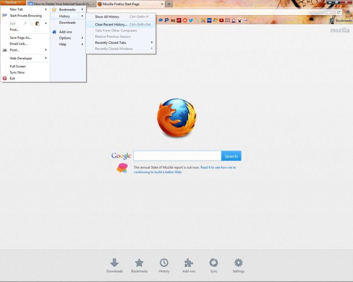 Clearing your recent history in Firefox is a fast and simple process via the Firefox menu.
