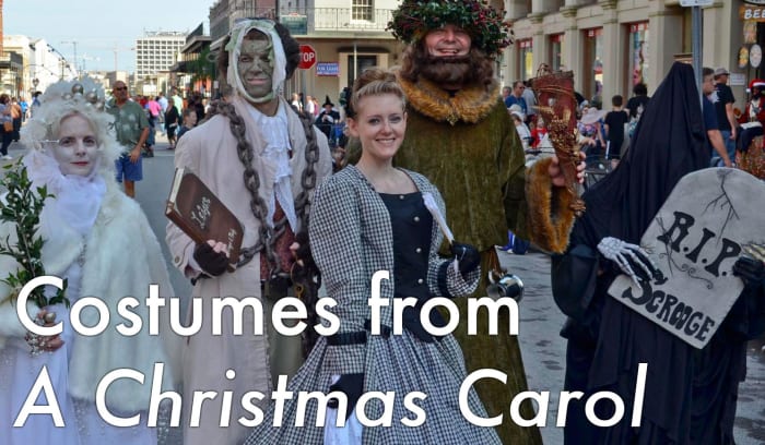 Costumes for Various Characters, Including Ebenezer Scrooge, From Charles Dickens' "A Christmas Carol"