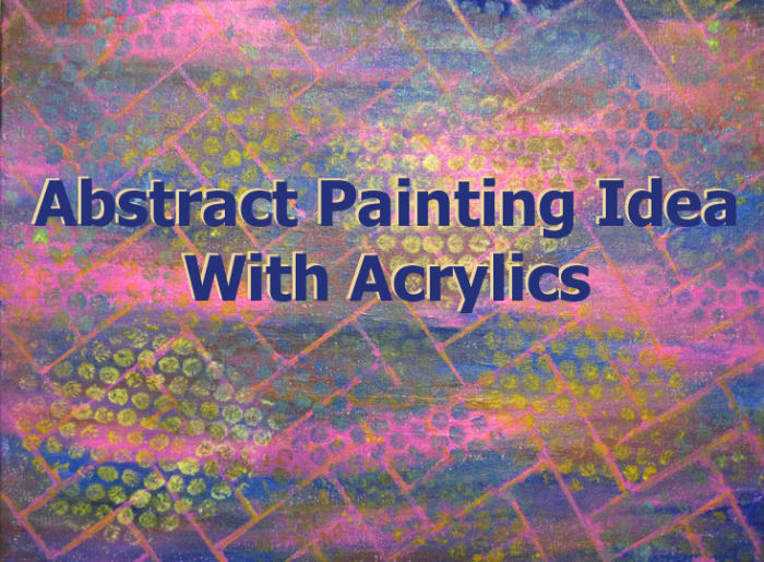 Learn how to paint an abstract painting using acrylic paint, masking tape, and bubble wrap on canvas.