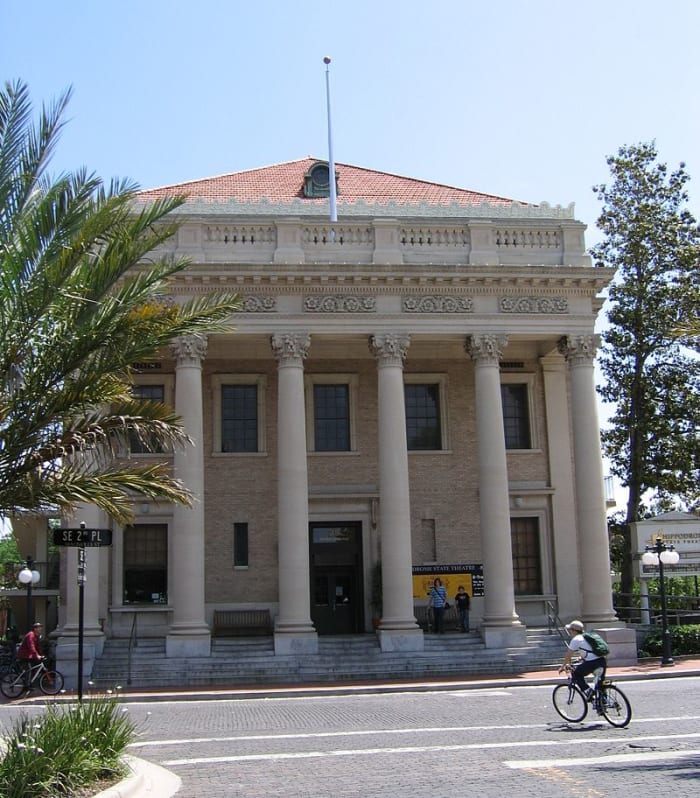 The Hippodrome State Theater, sometimes referred to locally as the "Hipp". Built in 1911, the building previously served as a post office and a courthouse, before becoming a theater in 1973.