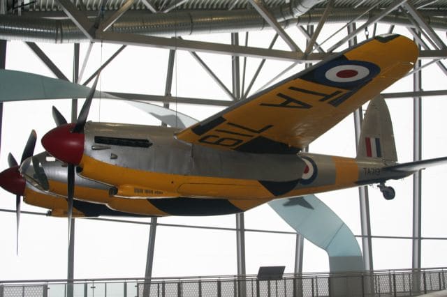 This is a realistic de Havillland Mosquito, and these planes were actually adapted as bombers for WW II. But the movie Mosquito Squadron is far from realistic.