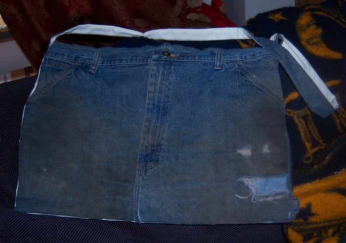 My newly completed jeans messenger bag. It worked great for a day out with the girls.