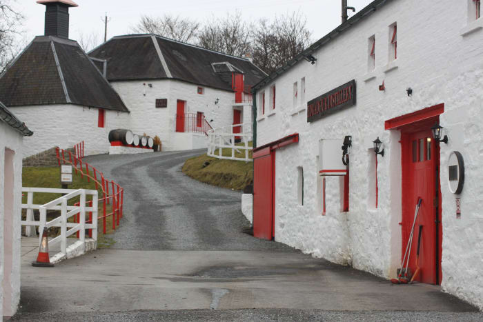 Looking up at Edradour Distillery near Pitlochry. Scotland's Smallest Distillery and a great place to visit while in the Highlands, especially if you love whisky!